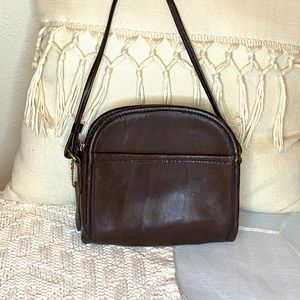 Vintage Leather Coach Mini Crossbody Purse Chocolate Brown